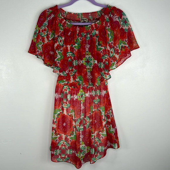 Show Me Your Mumu Casita Off the Shoulder Floral Mini Dress Sz Small - Picture 2 of 5